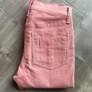 Rag & Bone Salmon Pink Corduroy Pants /Jeans Sz 25